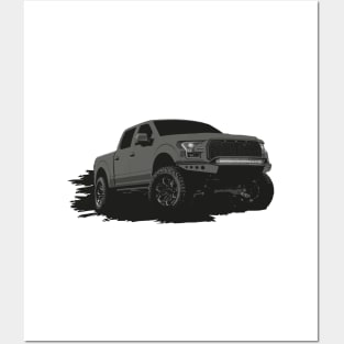 Matte black Raptor pickup Posters and Art